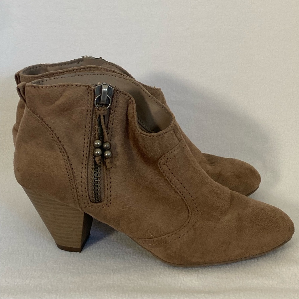 Madden Girl Tan Ankle Booties with Side Zipper